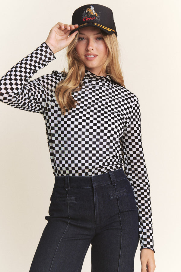 Checkered Mesh Top