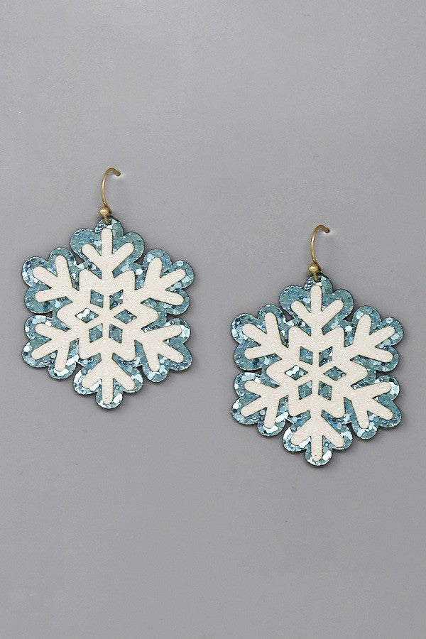 Christmas Snowflake Glitter Earrings