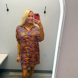 Tiger Dress Purple Stripes