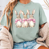Easter Graphic Tee Bow Coquette Bunnies