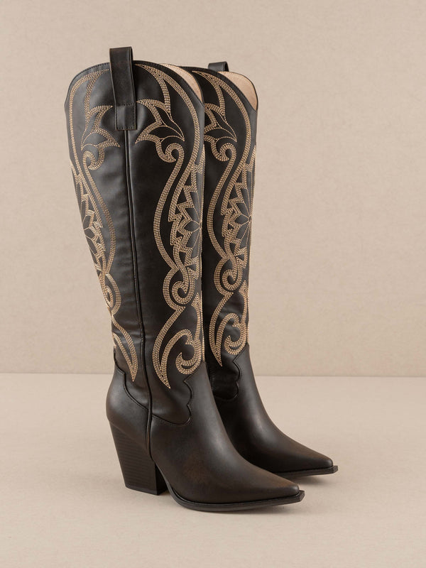 The Astrid Boots - Black with Brown