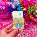 Light Gold Glitter Oval Drops | Taylor Shaye