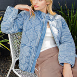 Denim Acid Wash Quilted Jacket