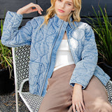 Denim Acid Wash Quilted Jacket