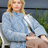 Denim Acid Wash Quilted Jacket