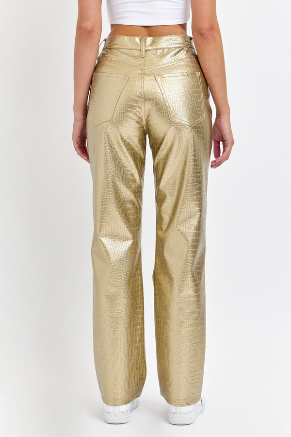 Gold Textured Pants | Cello