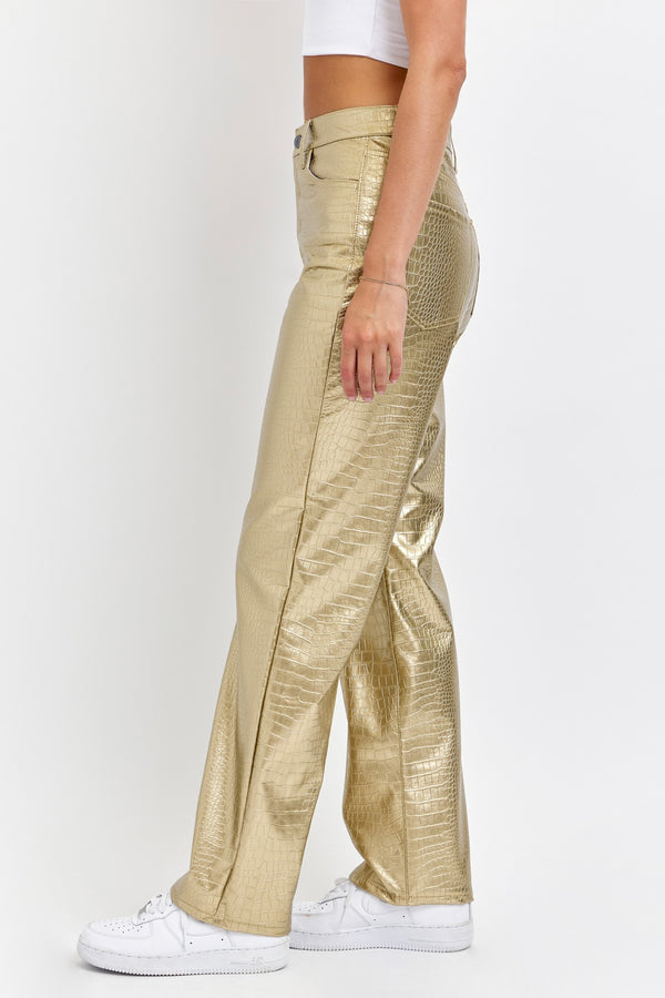 Gold Textured Pants | Cello