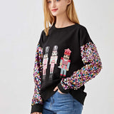 Nutcracker Sequin Sleeve Top