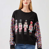 Nutcracker Sequin Sleeve Top