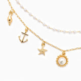 Sea Life Charm Contrast Layered Necklace