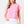 Pink Diamond Pattern Short Sleeve Pocket Detail Sweater