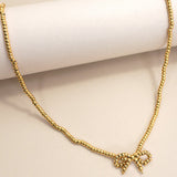 Beaded Bow Necklace