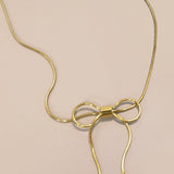 18K Stainless Steel Tarnish-Free Bow Necklace