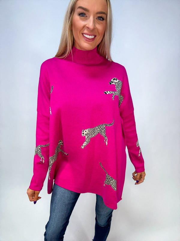 Cheetah Mock Neck Sweater - Various Colors and Plus!