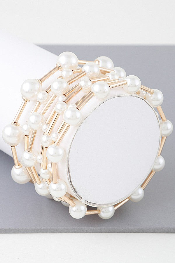 Pearl Wire Gold Bracelet