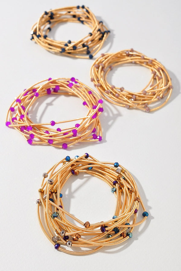 Beaded Wire Bracelet Stack