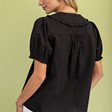 Better in Black Eyelet Top