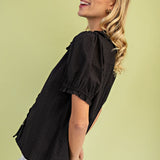 Better in Black Eyelet Top