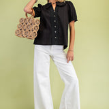 Better in Black Eyelet Top