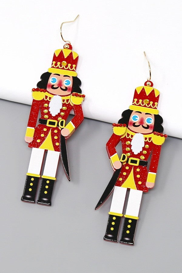 Christmas Nutcracker Acrylic Dangle Earrings