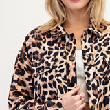 Leopard Button Up Top Jacket