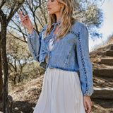 Love Without End Denim Ruffle Jacket