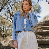 Love Without End Denim Ruffle Jacket