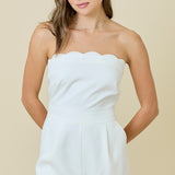 Strapless Scallop Romper