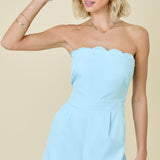 Strapless Scallop Romper
