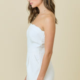 Strapless Scallop Romper