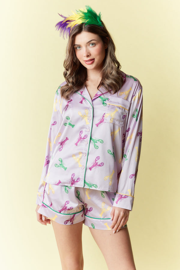 Mardi Gras Crawfish Pajama Set