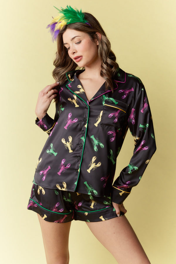 Mardi Gras Crawfish Pajama Set