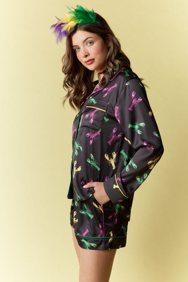 Mardi Gras Crawfish Pajama Set