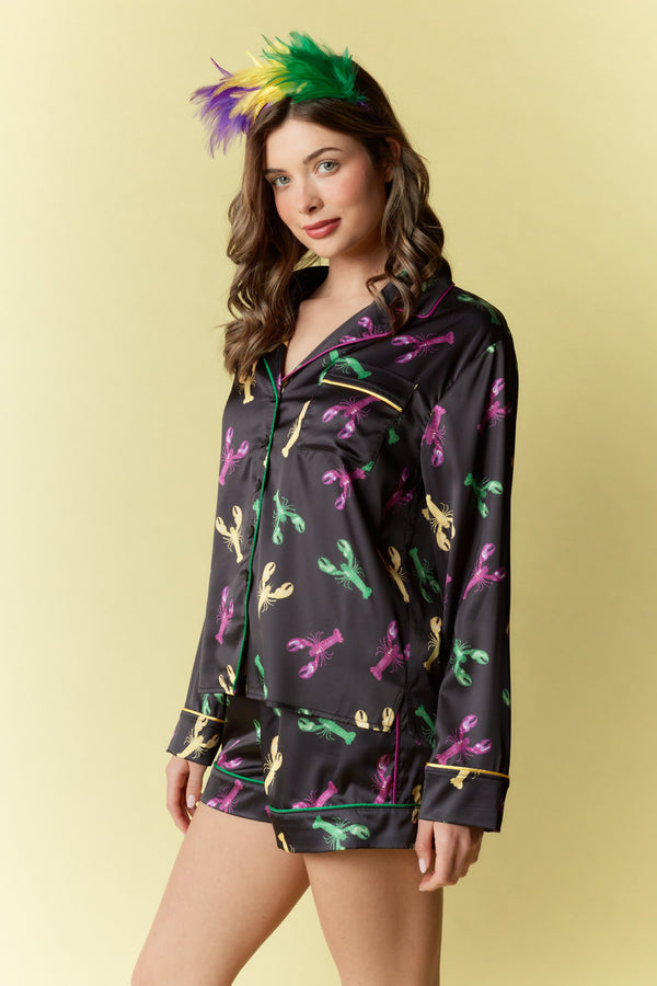 Mardi Gras Crawfish Pajama Set