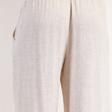 Linen Drawstring Tassel Straight Leg Pants