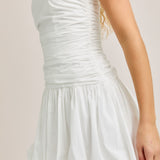 Bubble Hem White Dress