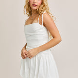 Bubble Hem White Dress
