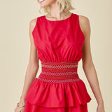 Brought the Fiesta Red Open Back Romper