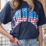 Stars & Stripes Adult Navy Comfort Colors Tee || Lulu Mac