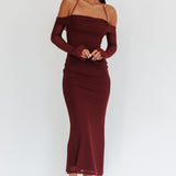 Anywhere with Her Off Shoulder Mesh  Dress