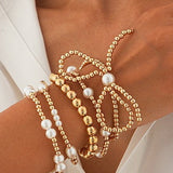 Pearl Bow Bracelet Stack