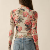Floral Mesh Top