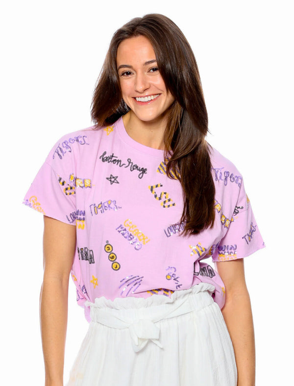 The LSU Sequin Boxy Tee