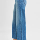 The Nancy Tummy Control High Rise Crop Wide Leg Jeans | Risen Denim