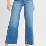 The Nancy Tummy Control High Rise Crop Wide Leg Jeans | Risen Denim