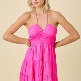 Neon Pink Halter Dress