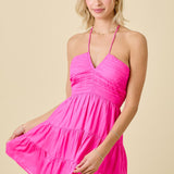 Neon Pink Halter Dress