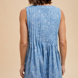 Delicate Florals Denim Romper