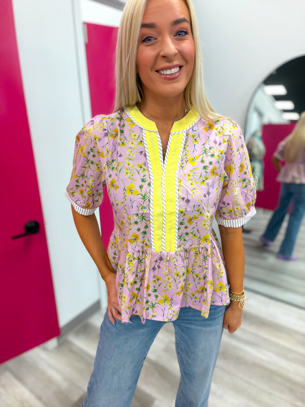 The Buttercup Bloom Peplum Top