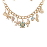 Chunky Chain Beach and Sea Charm Necklace